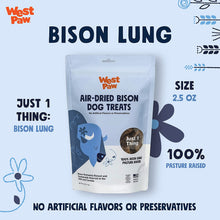 Load image into Gallery viewer, West Paw Air Dried Bison Lungs Dog Treats – Farm Fresh Bison Heart Snacks for Dogs
