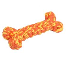 Load image into Gallery viewer, fun dog toys for aggressive chewers, durable rope toys for aggressive dogs, chewy colorful bone rope dog toy
