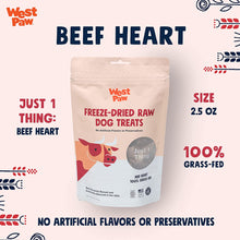 Load image into Gallery viewer, West Paw Freeze Dried Beef Heart Dog Treats - Beef Heart Single Ingredient Dog Treat
