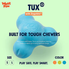 Load image into Gallery viewer, West Paw Zogoflex Tux Treat Dispensing Dog Chew Toy – Interactive Chewing Toys for Dogs – Dog Enrichment Toy– Dog Games for Aggressive Chewers (2 sizes)
