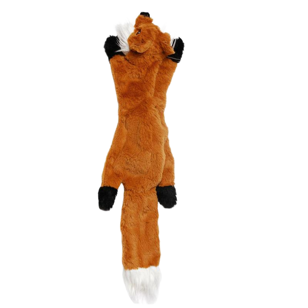 crinkle squeaky durable dog toy, no stuffing squeaky plush fox dog toys, interactive squeaky dog toy