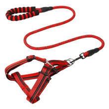 Load image into Gallery viewer, Adjustable Reflective Dog Harness with Leash
