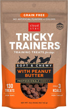Load image into Gallery viewer, Cloud Star Tricky Trainers Chewy Peanut Butter &amp; Grain Free, Low Calorie Dog Training Treats, Baked in the USA (5 oz)

