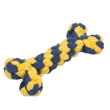 Load image into Gallery viewer, fun dog toys for aggressive chewers, durable rope toys for aggressive dogs, multicolor chewy bone rope dog toy
