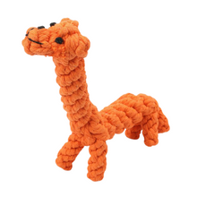 Load image into Gallery viewer, fun dog toys for aggressive chewers, durable rope toys for aggressive dogs, orange giraffe
