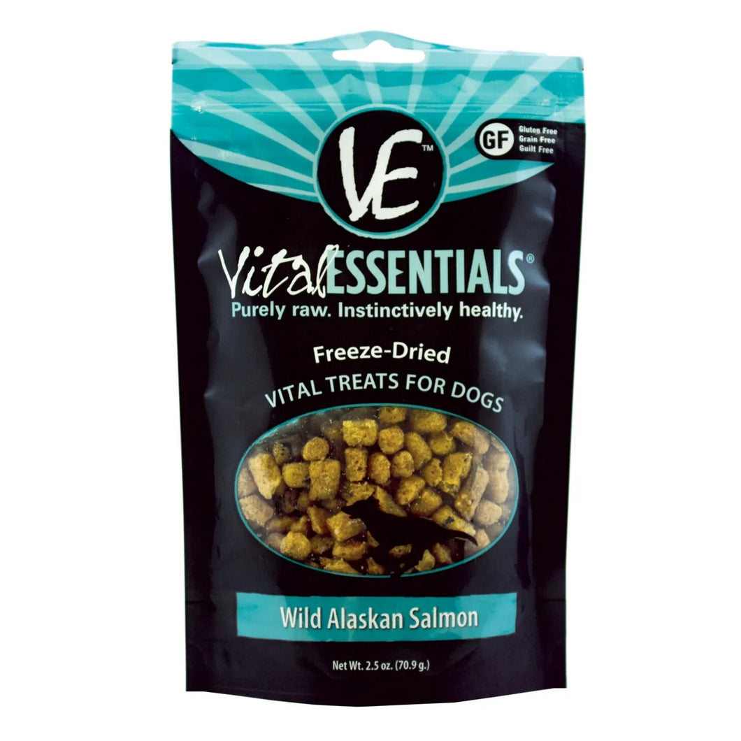 Vital Essentials Freeze-Dried Grain Free Wild Alaskan Salmon Dog Treats, 2.5 oz
