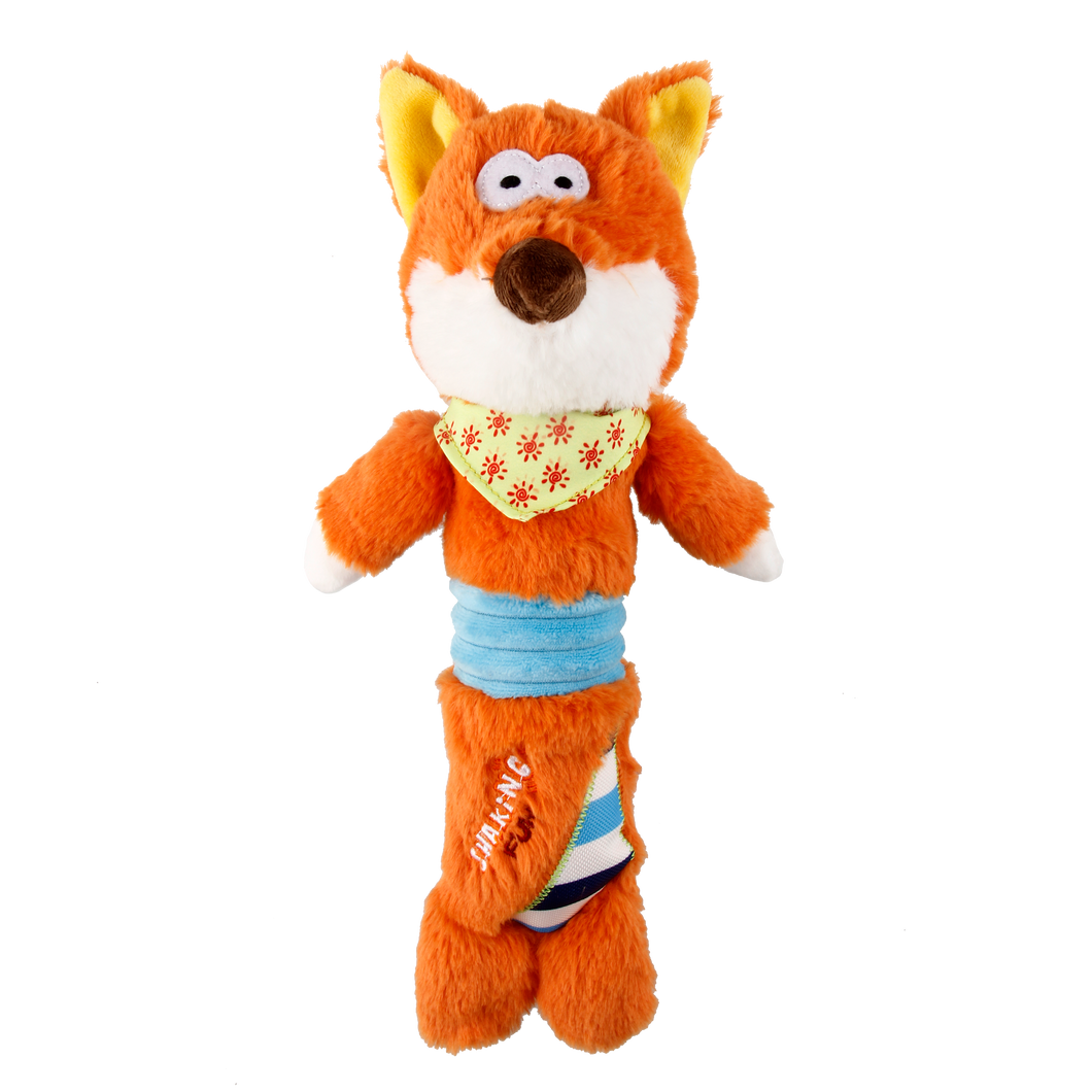 GiGwi Shaking Fun Series Fox Squeaky Crinkle Dog Toy for Medium and Large Dogs