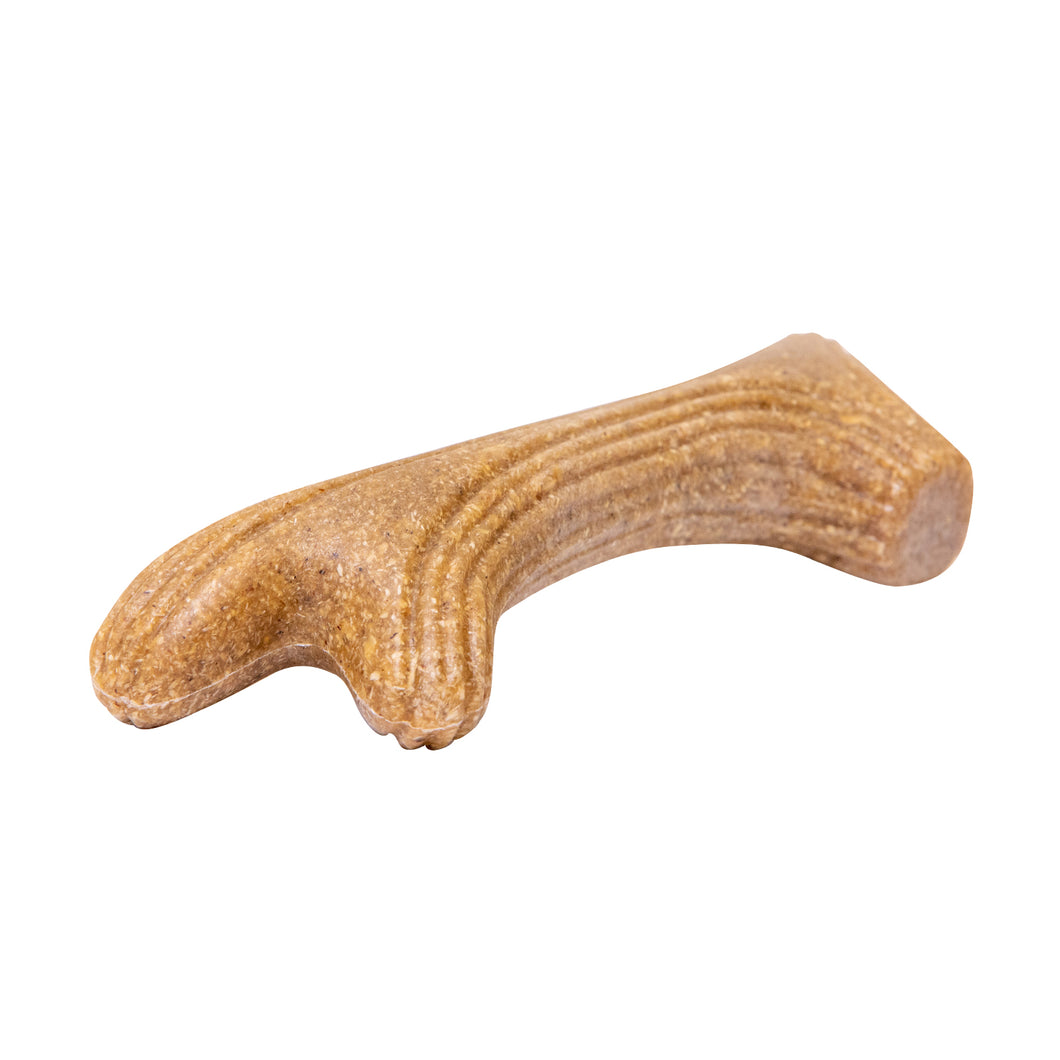 Gigwi Wooden Antler Series Interactive Chew Toy for Aggressive Dogs (Natural Wood Flavor)