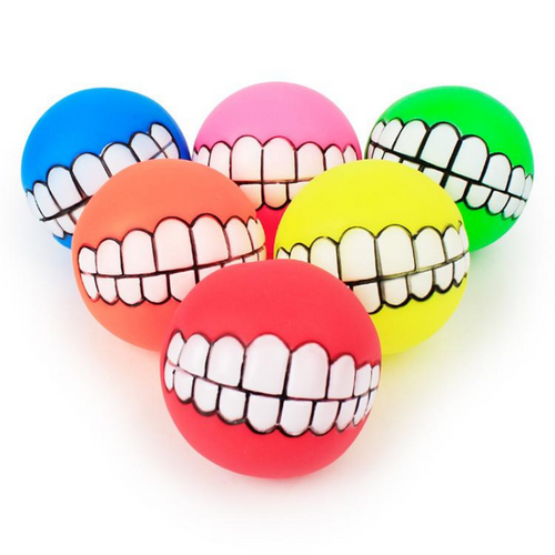 Silicone Bite Resistant Squeaky Dog Toy Balls, training toys for dogs, dog toys for training puppy
