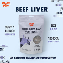 Load image into Gallery viewer, West Paw Freeze Dried Beef Liver Dog Treats - Beef Liver Single Ingredient Dog Treat
