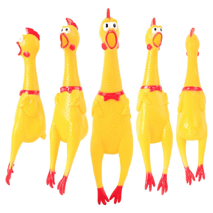 Interactive Squeaky Rubber Chicken Dog Toy