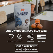 Load image into Gallery viewer, West Paw Air Dried Bison Lungs Dog Treats – Farm Fresh Bison Heart Snacks for Dogs
